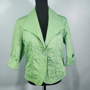 Vintage Patchington Green Blazer 3/4 Sleeves Medium